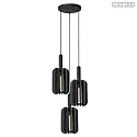 Lucide pendant luminaire RAFAL 3 flames E27 IP20, grey, black dimmable