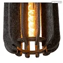 Lucide pendant luminaire RAFAL 3 flames E27 IP20, grey, black dimmable