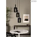 Lucide pendant luminaire RAFAL 3 flames E27 IP20, grey, black dimmable