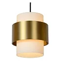 Lucide pendant luminaire FIRMIN 3 flames, cylindrical E27 IP20, gold matt, brass, opal