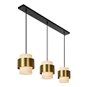 Lucide pendant luminaire FIRMIN 3 flames, cylindrical E27 IP20, gold matt, brass, opal