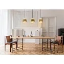 Lucide pendant luminaire FIRMIN 3 flames, cylindrical E27 IP20, gold matt, brass, opal