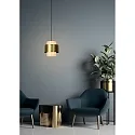 Lucide pendant luminaire FIRMIN cylindrical E27 IP20, gold matt, brass, opal