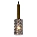 Lucide pendant luminaire CORALIE square E27 IP20, gold matt, brass, smoky colour