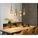 Lucide pendant luminaire CORALIE square E27 IP20, gold matt, brass, smoky colour