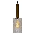 Lucide pendant luminaire CORALIE square E27 IP20, gold matt, brass, transparent
