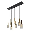 Lucide pendant luminaire CORALIE square E27 IP20, gold matt, brass, transparent