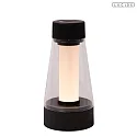 battery table lamp LORALI IP44, black dimmable