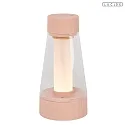 battery table lamp LORALI IP44, pink dimmable