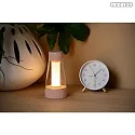 Lucide LED Akku- Tischleuchte LORALI Ø 7,7 x H 16 cm 120° 1,2W 2600K IP44 CRI>80 dimmbar, pink