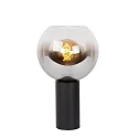 table lamp MARIUS round E27 IP20, smoky colour, black 
