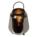 Lucide table lamp SISKA oval E27 IP20, smoky colour, black 