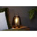 Lucide table lamp SISKA oval E27 IP20, smoky colour, black 