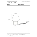 Lucide Tischleuchte BECKY, Ø 20 cm, 1xE27, Rauchfarbe
