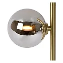 table lamp TYCHO 2 flames G9 IP20, gold matt, brass, smoky colour 