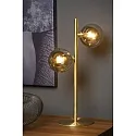 table lamp TYCHO 2 flames G9 IP20, gold matt, brass, smoky colour 