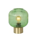 table lamp MALOTO round E27 IP20, green, gold matt, brass 