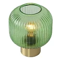 table lamp MALOTO round E27 IP20, green, gold matt, brass 