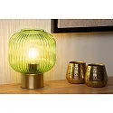 table lamp MALOTO round E27 IP20, green, gold matt, brass 