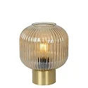 table lamp MALOTO round E27 IP20, amber, gold matt, brass 