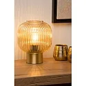 Lucide table lamp MALOTO round E27 IP20, amber, gold matt, brass 