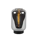 table lamp JOANET round E27 IP20, smoky colour, black 