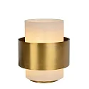 table lamp FIRMIN cylindrical E27 IP20, gold matt, brass, opal 