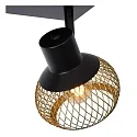 Lucide spot LUCAS 2 flames, square E14 IP20, gold matt, brass, black