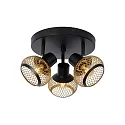 spot LUCAS 3 flames, round E14 IP20, gold matt, brass, black