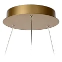 pendant luminaire VIDAL LED round IP20, gold matt, brass, opal dimmable