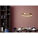 pendant luminaire VIDAL LED round IP20, gold matt, brass, opal dimmable