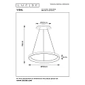 Lucide pendant luminaire VIDAL LED round IP20, opal, black dimmable