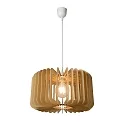 pendant luminaire ETTA round E27 IP20, wood, white