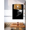 Lucide pendant luminaire ETTA round E27 IP20, wood, white