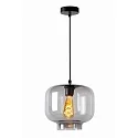 pendant luminaire MEDINE round E27 IP20, smoky colour, black