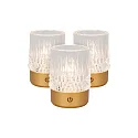 battery table lamp LILY 3-STEP with USB connection, with touch dimmer IP20, gold matt dimmable