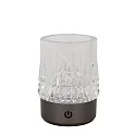 Lucide LED-Akku-Tischleuchte LILY, 3 Leuchten, IP20, Ø 8cm, 3W 2700K 80lm, Touch-Dimmer + USB-C Kabel, Acrylglas, Schwarzchrom matt