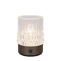Lucide LED-Akku-Tischleuchte LILY, 3 Leuchten, IP20, Ø 8cm, 3W 2700K 80lm, Touch-Dimmer + USB-C Kabel, Acrylglas, Schwarzchrom matt