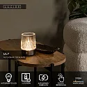 Lucide LED-Akku-Tischleuchte LILY, 3 Leuchten, IP20, Ø 8cm, 3W 2700K 80lm, Touch-Dimmer + USB-C Kabel, Acrylglas, Schwarzchrom matt