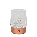 Lucide LED-Akku-Tischleuchte LILY, 3 Leuchten, IP20, Ø 8cm, 3W 2700K 80lm, Touch-Dimmer + USB-C Kabel, Acrylglas, Kupfer matt