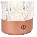 Lucide LED-Akku-Tischleuchte LILY, 3 Leuchten, IP20, Ø 8cm, 3W 2700K 80lm, Touch-Dimmer + USB-C Kabel, Acrylglas, Kupfer matt