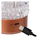 Lucide LED-Akku-Tischleuchte LILY, 3 Leuchten, IP20, Ø 8cm, 3W 2700K 80lm, Touch-Dimmer + USB-C Kabel, Acrylglas, Kupfer matt