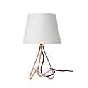 table lamp GITTA round E14 IP20, copper, white 
