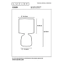 Lucide table lamp COSBY round E14 IP20, grey 