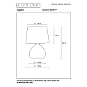 Lucide Tischleuchte RAMZI, Ø 18 cm, 1xE14, beige