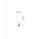 Lucide LED Filamentlampe KERZE, Ø 3,5 cm, E14, 1x3W 2200K, dimmbar, Amber