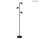 Stehleuchte UPTON Höhe 154 cm 3-flammig 3x GU10 IP20 Rauchglas/grau