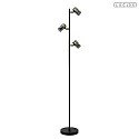 Lucide Stehleuchte UPTON Höhe 154 cm 3-flammig 3x GU10 IP20 Rauchglas/grau