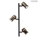 Lucide Stehleuchte UPTON Höhe 154 cm 3-flammig 3x GU10 IP20 Rauchglas/grau