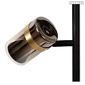 Lucide Stehleuchte UPTON Höhe 154 cm 3-flammig 3x GU10 IP20 Rauchglas/grau